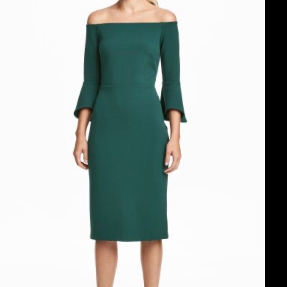 Dark Green H&M cocktail dress - size S - Picture 1 of 8